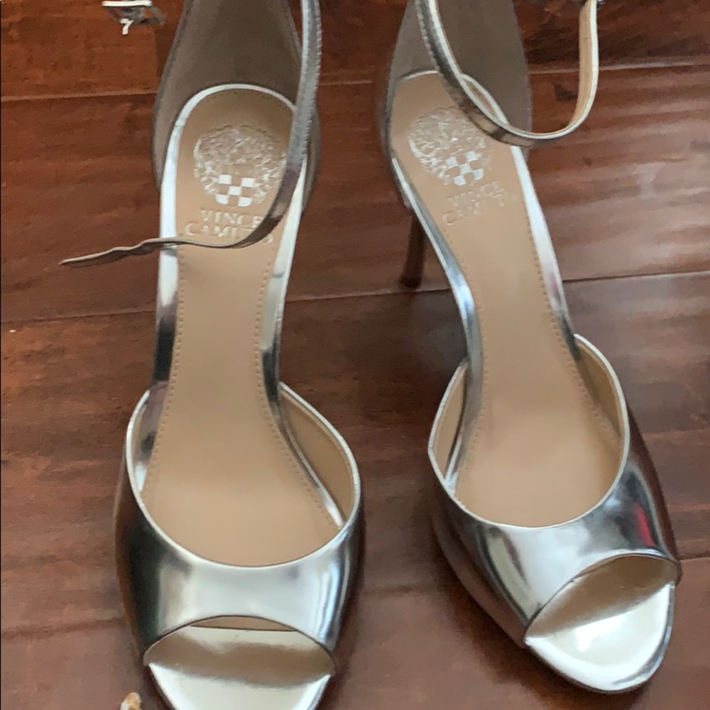 Vince camuto silver heels